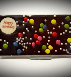 Grußtafel Happy Birthday Zartbitter